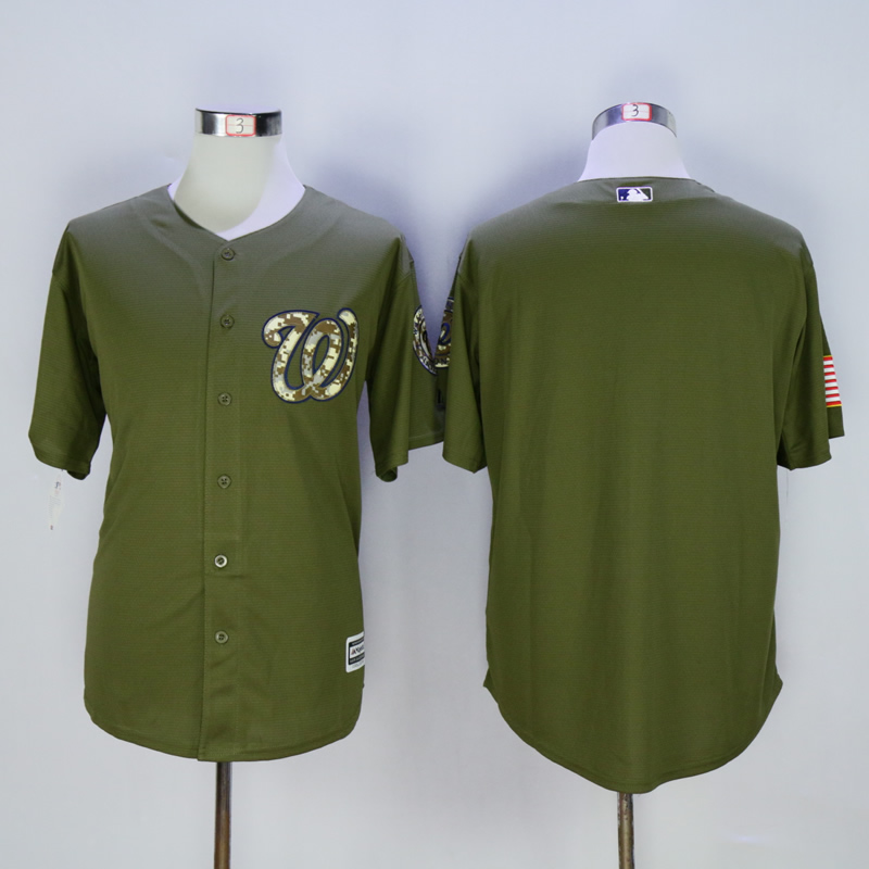 Men Washington Nationals Blank Green MLB Jerseys